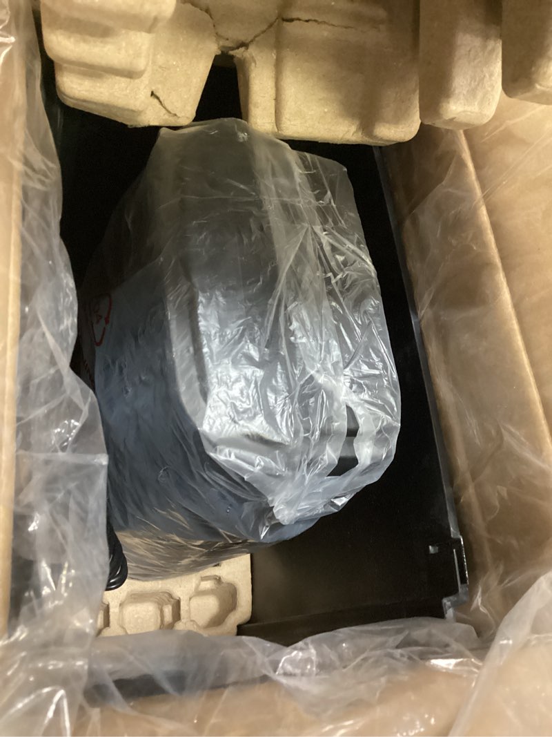 Condition photo showing Good Condition for locksworth 8-sheet micro cut paper shredder p-4 high security for home office use with handle, shreds credit card/staple 4 gallons(black) visual window wastebasket