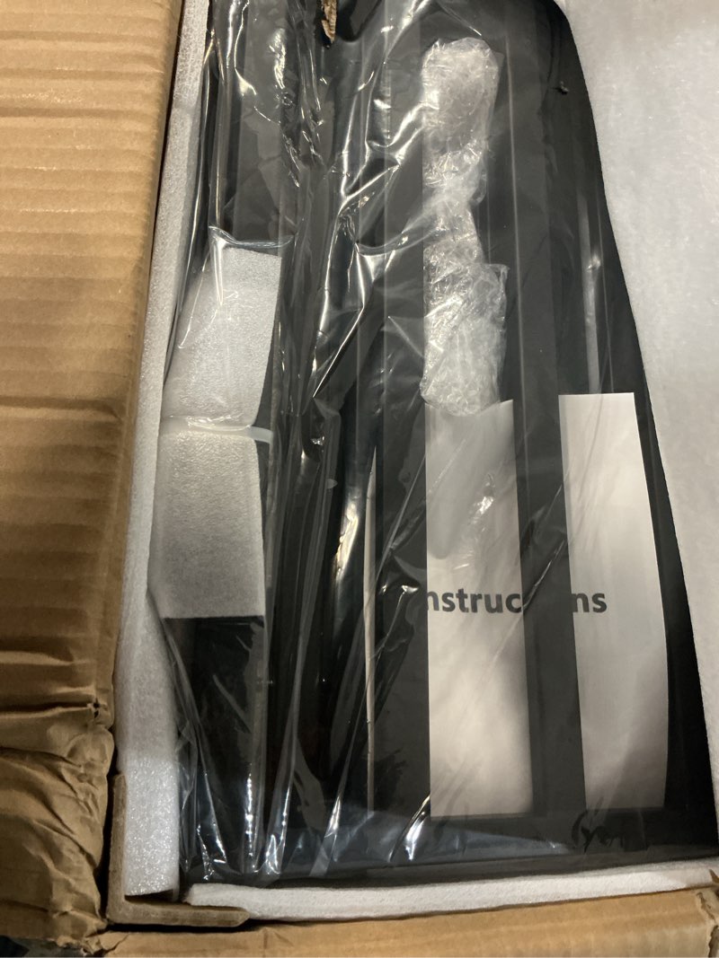 Condition photo showing Good Condition for Free Standing Dog Gate with Door for Indoor Outdoor, Portable Dog Fence Foldable Design, Metal Black 32" Tall, Expandable 4 Panels Use for Front Door, Yard, Stairs 32" 4 Panels