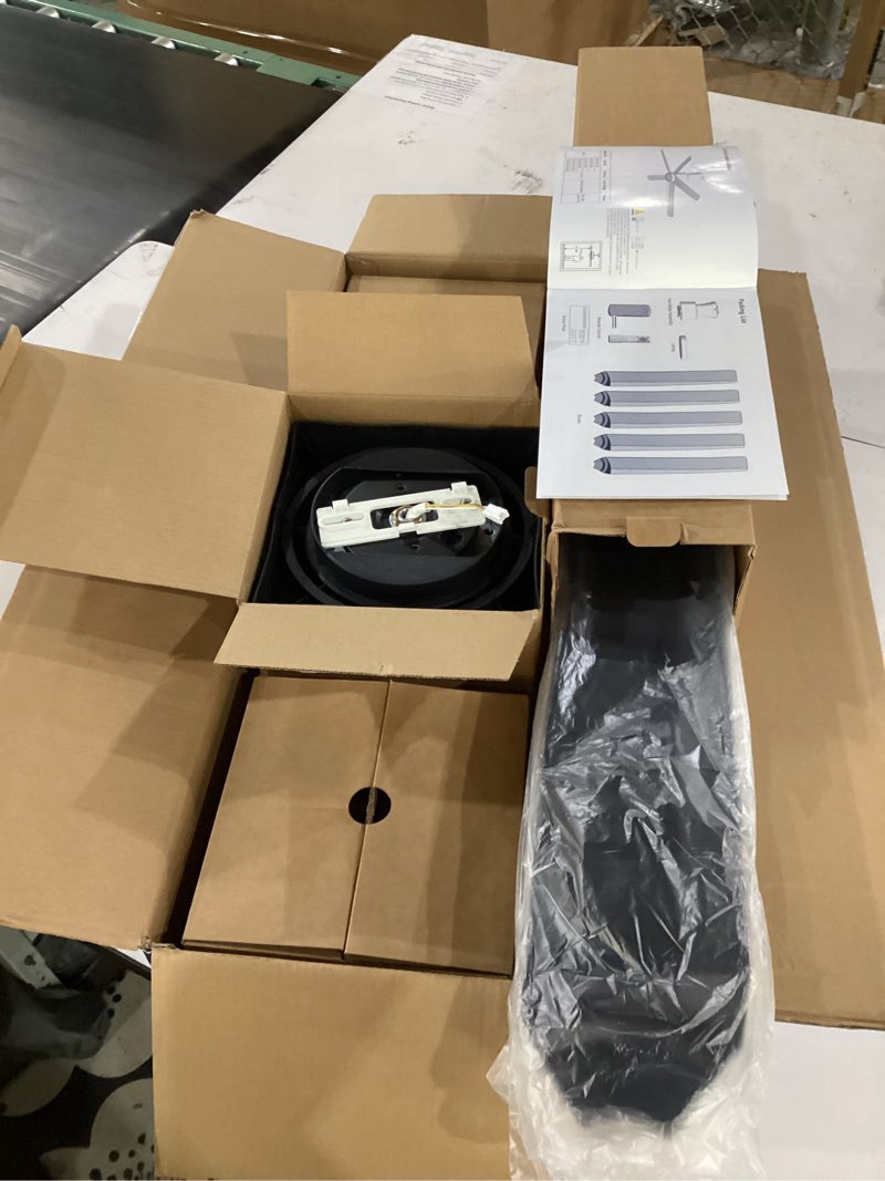 Condition photo showing Good Condition for not tested**** ocioc 52 inch ceiling fans with lights, large air volume ceiling fans with reversible quiet dc motor and remote?black-gold? black-gold 52 inch