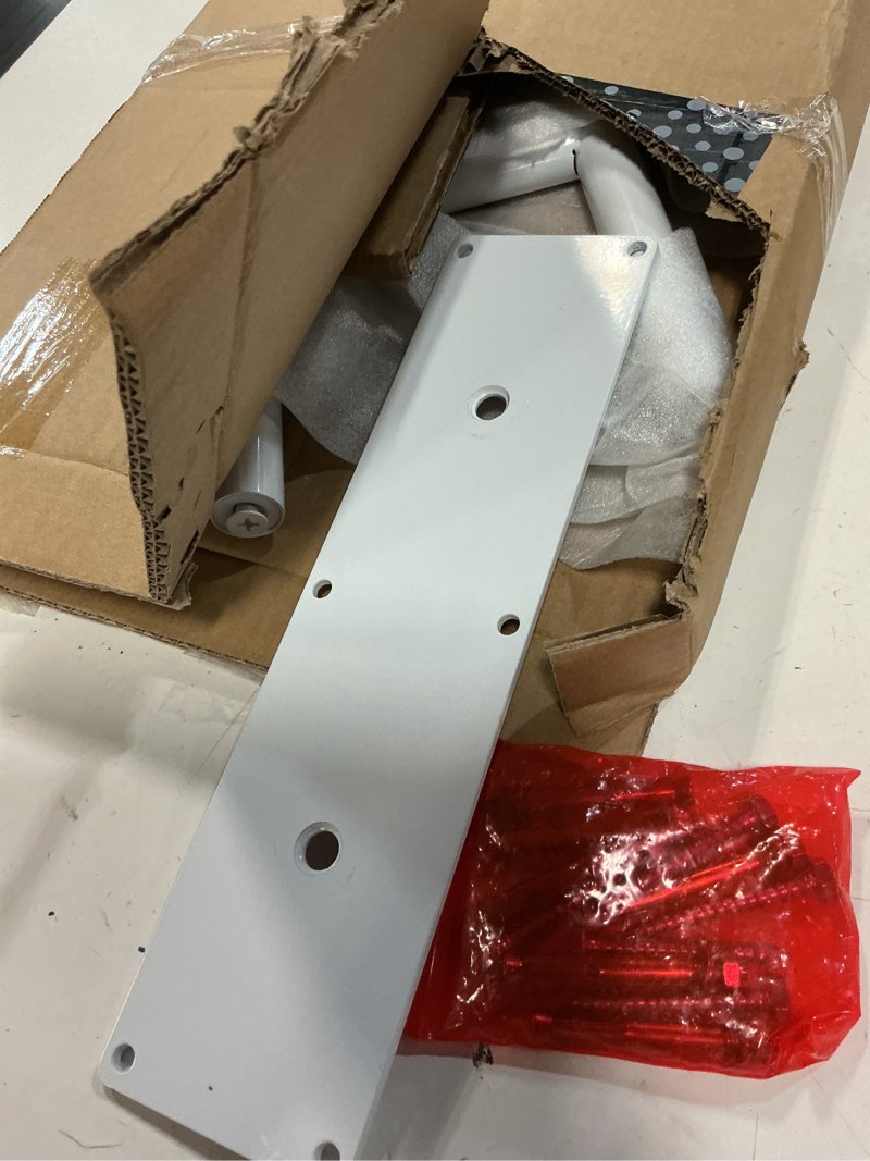 Condition photo showing Good Condition for handrails for outdoor steps, 28.7” safety grab bars for stairs, sturdy wall mount handrail, stainless steel u-shaped handrail, railings for 1-3 steps, stair handrails for garage, porch, garden, white sj white