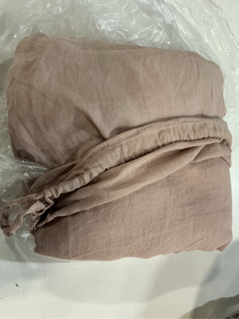 Condition photo showing Good Condition for european linen duvet cover, full/queen, dusty mauve
