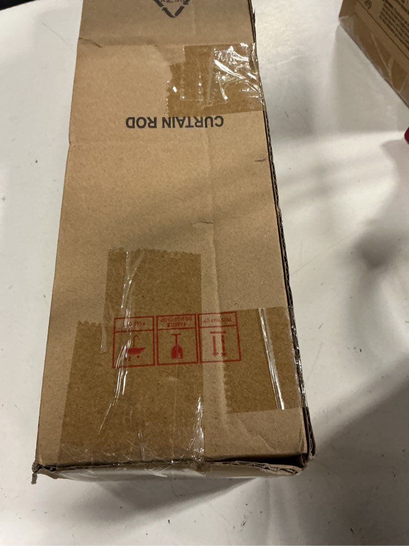 Condition photo showing New/Like New for portres gold heavy duty curtain rods for windows 66 to 120 inches adjustable length 1" diameter brass curtain rod with modern decorative finials for outdoor bedroom kitchen living room