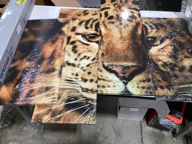 Condition photo showing Good Condition for leopard wall art cheetah painting pictures print on canvas animal the picture for home modern decoration