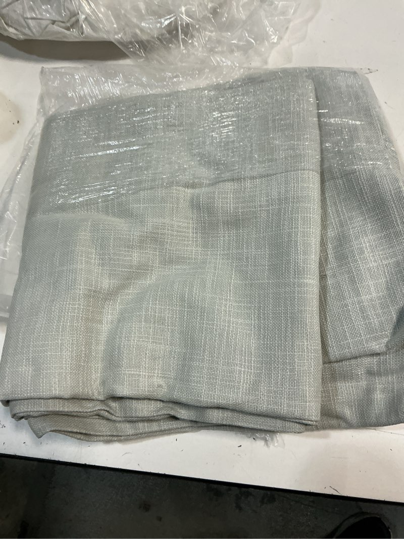 Condition photo showing Good Condition for quince textured cotton curtain, 48x96, light grey single panel