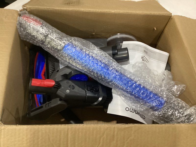 Condition photo showing As Is for s10 cordless vacuum cleaner, 40kpa/500w/45mins, led display, 8-in-1 lightweight stick vacuum cleaners for home with green led light, 6-stages filtration, self-standing design, blue, not tested
