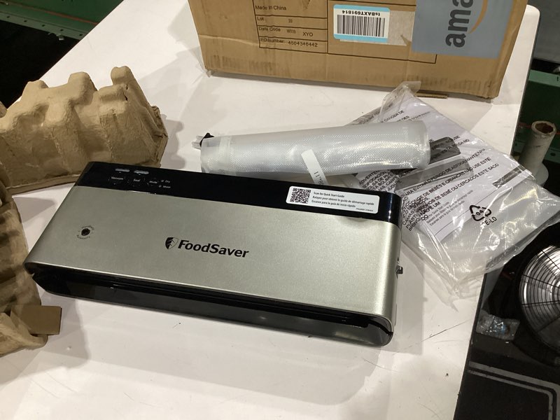 Condition photo showing New/Like New for foodsaver powervac compact vacuum sealing machine stainless steel & black vertical storage vs0150 | preserves freshness reduces bag waste for both dry and wet food