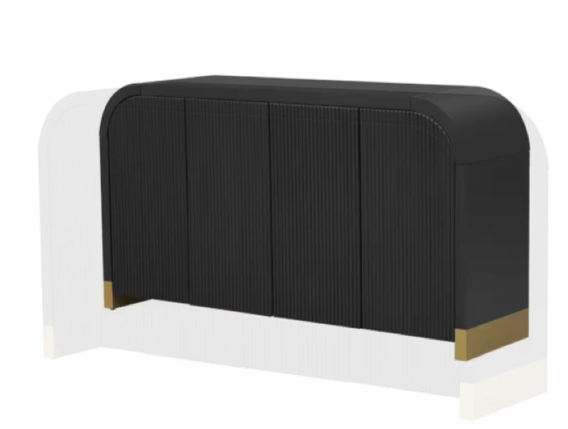 Black 32.9 in. H Storage Cabinet with Adjustable Shelves for Study, Living Room, and Entrance