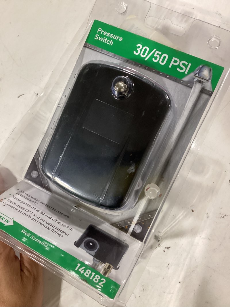 Condition photo showing As Is for h2opro 30/50-psi polyethylene pressure switch