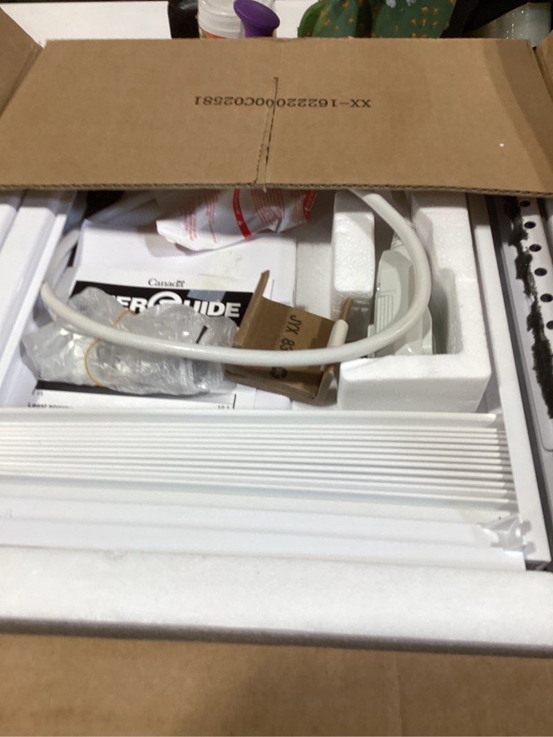Condition photo showing New/Like New for amazon basics 5000-btu small window air conditioner, up to 150 sqf, window ac units with cool and fan functions, washable filter, adjustable window kit, intuitive mechanical controls, white white 5000 btu