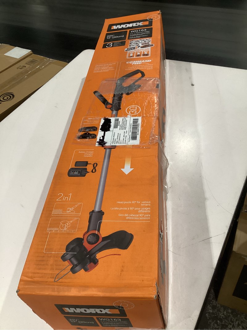 Condition photo showing Good Condition for (USED, NOT TESTED, SIMILAR TO STOCK PHOTOS) Worx String Trimmer Cordless GT3.0 20V PowerShare 12\\\" Edger & Weed Trimmer (2 Batteries & Charger Included) WG163 Cordless String Trimmer