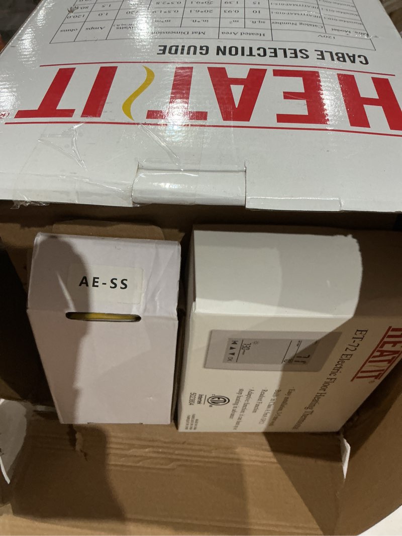 Condition photo showing As Is for 100 sqft HEATIT Warmmat Electric Radiant Self-adhesive Floor Heat Heating System & ET-72 Thermostat & Alarm Monitor 100 sq.ft. ET-72 KIT