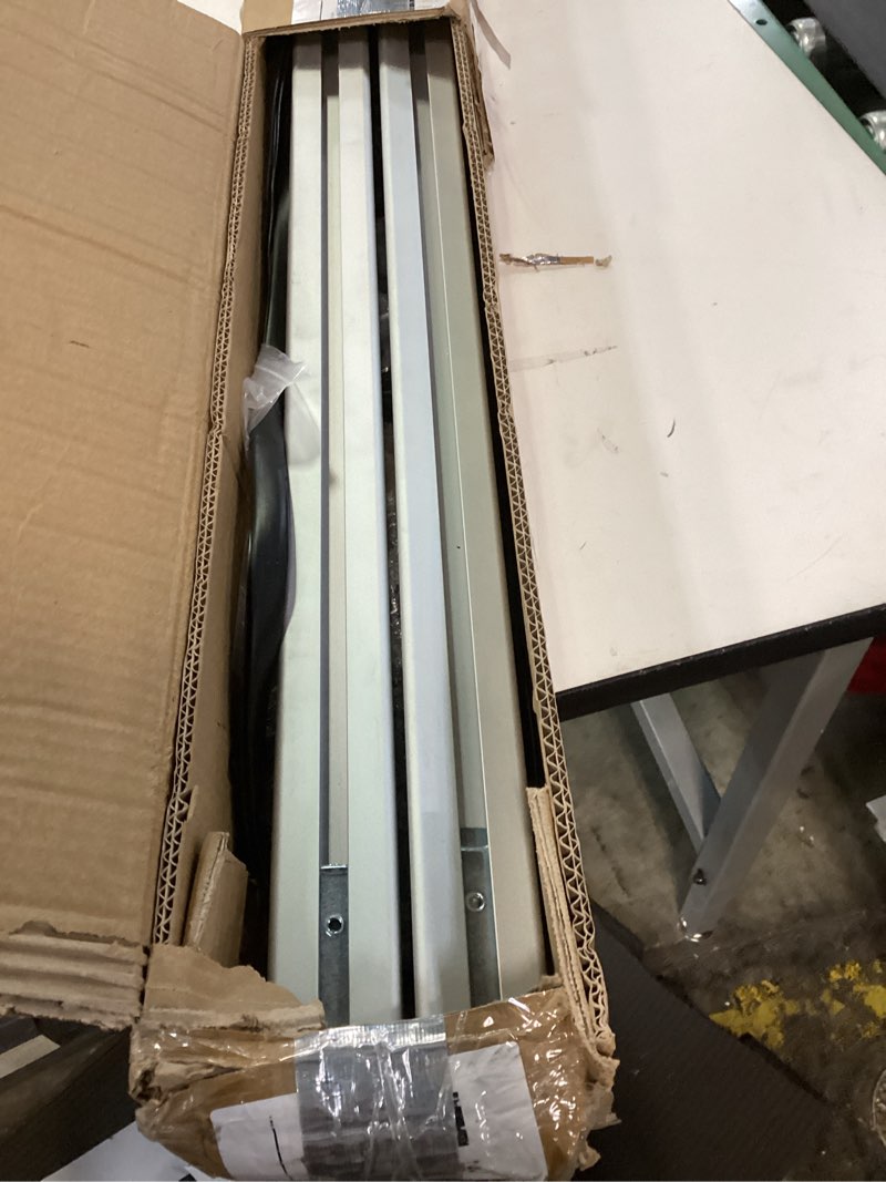 Condition photo showing As Is for Universal 48" Car Top Roof Rack Cross Bar Luggage Cargo Carrier w/3 Kinds Clamps, Silver Aluminum, 165 lb Loading Capacity