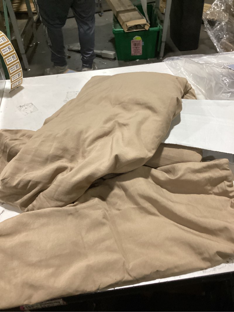 Condition photo showing As Is for bedsure brown california king duvet cover - prewashed cotton-like polyester extra soft bedding set, includes 1 cal king duvet cover 104''x98'' with zipper closure & 2 pillow shams, no comforter 02 - brown (no comforter) california king (104" x 98")