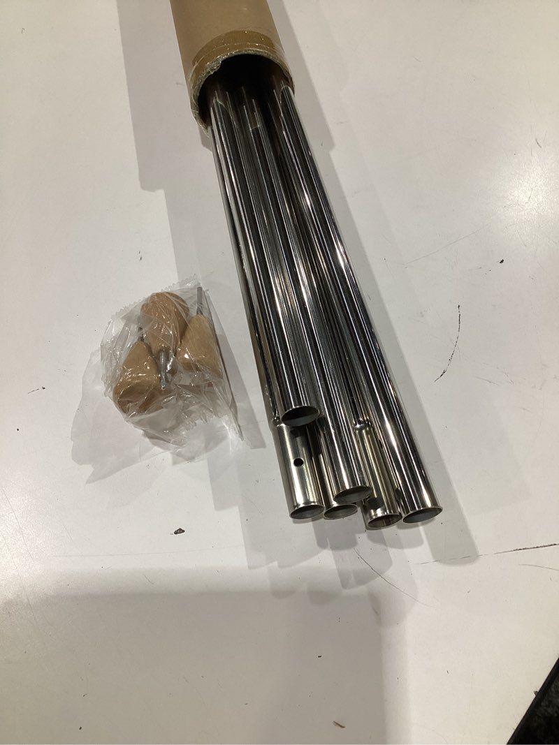 Condition photo showing Good Condition for Coat Stand 70", Stainless Steel and Beech Wood, Freestanding Entryway Hall Tree for Hanging Hats / Bags / Purse / Jackets / Accessories, Modern Minimalist Design