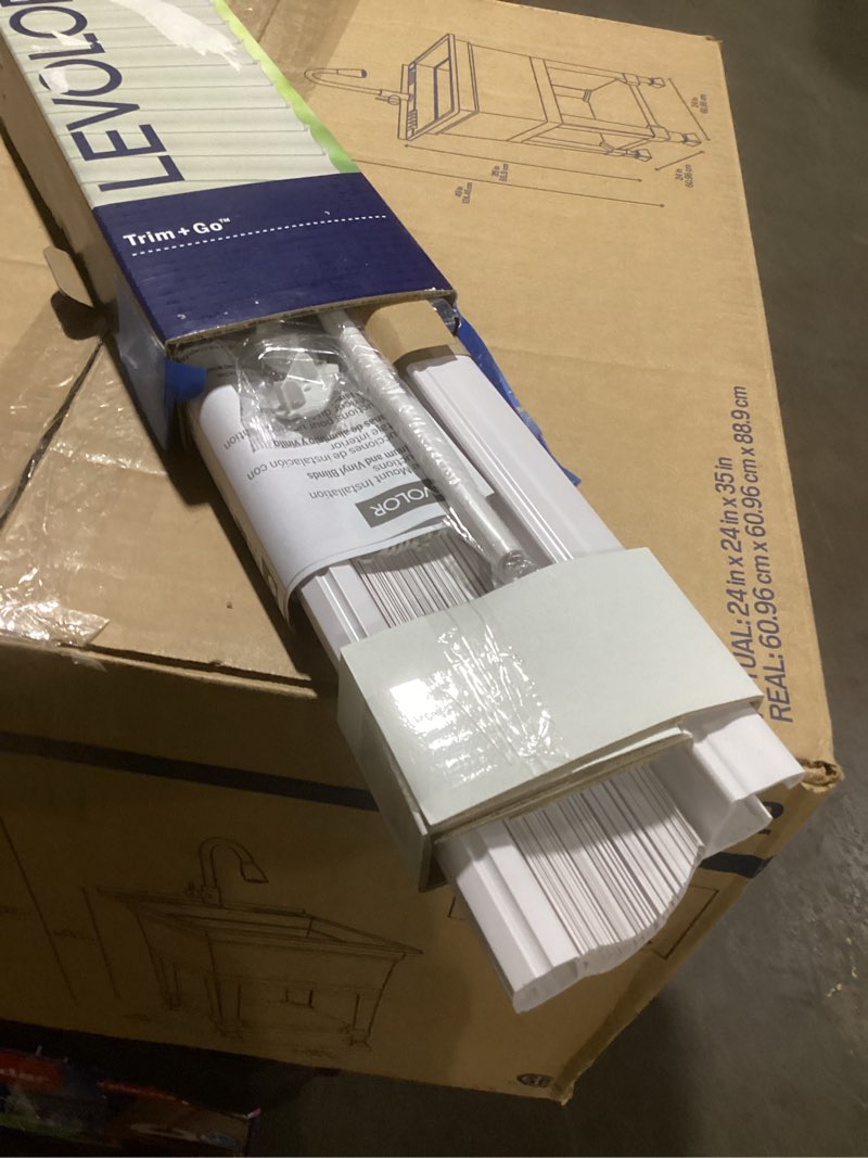 Condition photo showing Good Condition for Cordless Room Darkening Venetian Blind - 29 Inch Width, 64 Inch Length, 2" Vinyl Slat Size - White - GII Luna Light Filtering Horizontal Mini Windows Blinds for Interior by Achim Home Decor 29"W x 64"H White