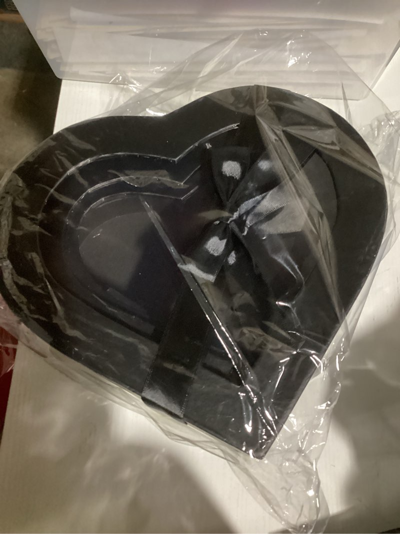 Condition photo showing Good Condition for similar to stock photo .. soul & lane black heart shaped gift boxes with lids: set of 3 cardboard heart shaped boxes for flowers, chocolates, and presents, large gift box for flower arrangements and valentine’s day giftsi