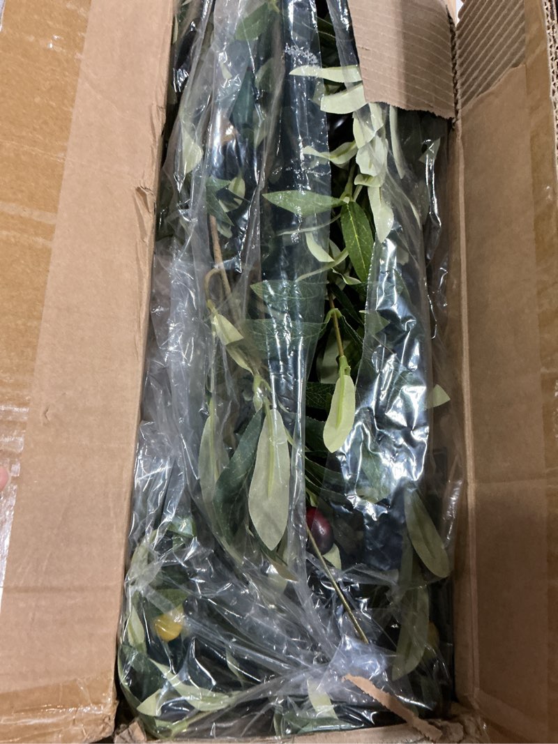 Condition photo showing Good Condition for Bellacat Faux Olive Tree 7ft?Olive Trees Artificial Indoor with Natural Wood Trunk and Realistic Leaves and Fruits. 7 Feet(84in) Fake Olive Tree for Home House Office Décor. 1 7ft