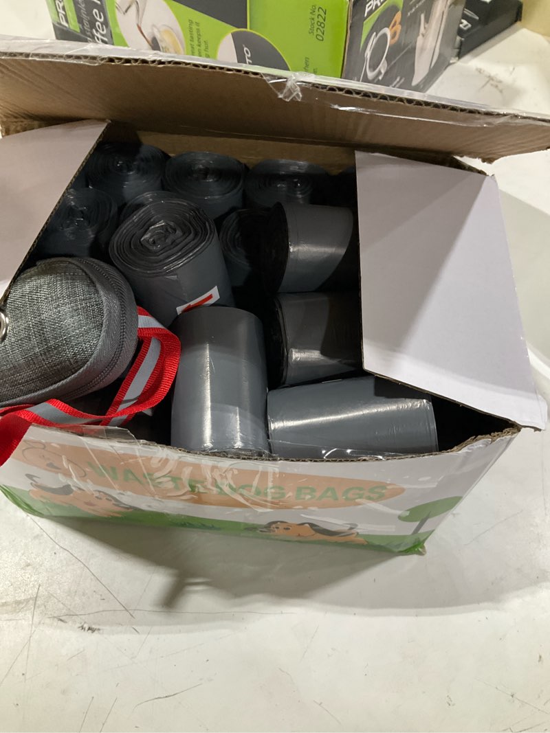 Condition photo showing Good Condition for 1400 count dog waste bags, 9.06 x 13.78 in, leak-proof, 40 rolls, easy tear-off design