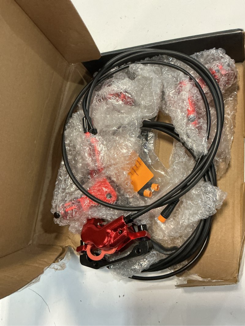 Condition photo showing As Is for jfoyh zoom hb876e 4-piston ebike hydraulic disc brake set, power-off system with 2/3-pin connectors, pre-bled levers & calipers, 160mm rotors, easy-install pre-assembled hose kit