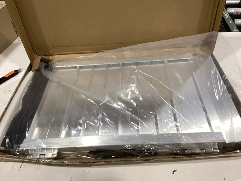 Condition photo showing Good Condition for vnn portable wheelchair ramp 4ft, non-slip aluminum ramps for wheelchairs for home, handicap wheelchair ramps for home steps, aluminum loading dock plates, doorways, black aluminum 4ft (usable height 4-12 inch)