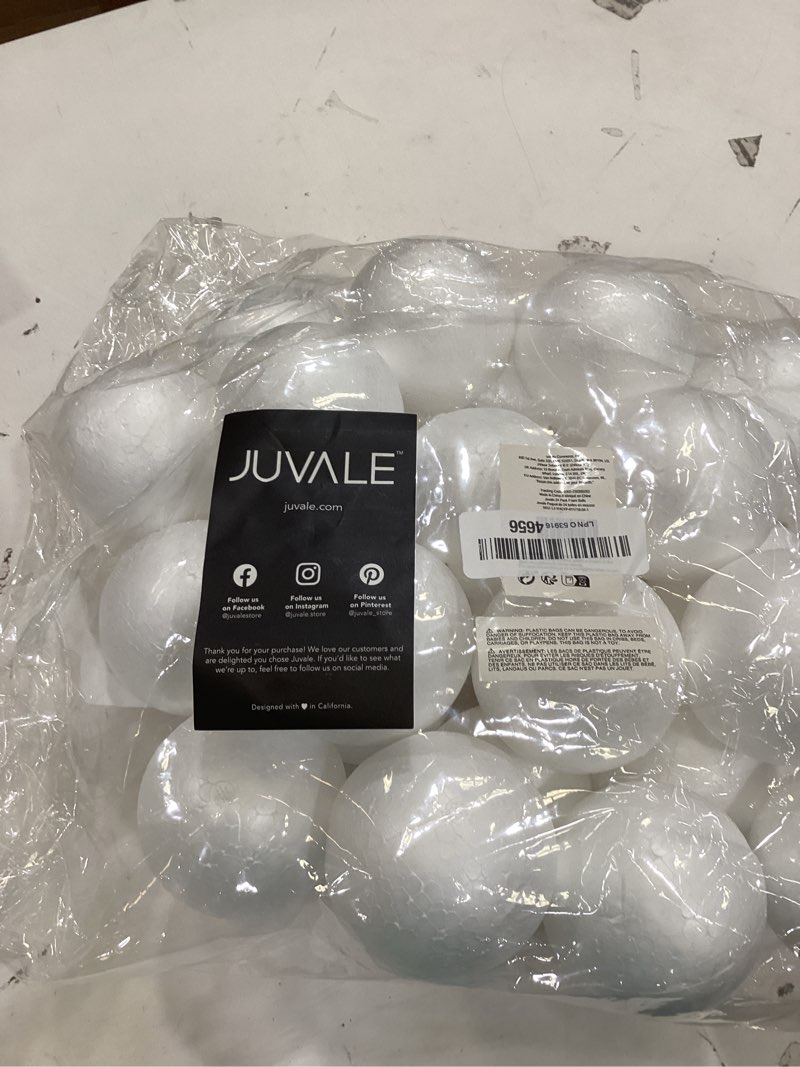 Condition photo showing Good Condition for juvale 3-inch foam balls for crafts - smooth foam balls for painting, easy-to-cut craft supply & educational classroom supply - 3 in, pack of 24, white