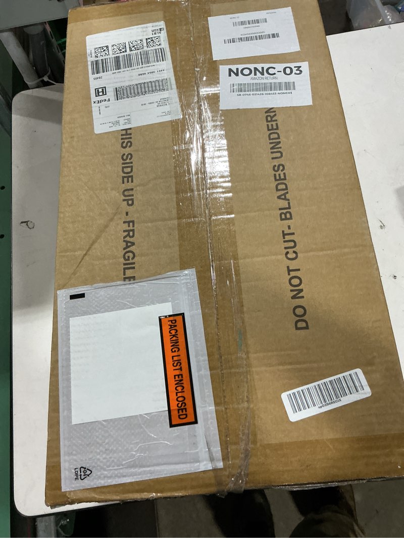 Condition photo showing Good Condition for Consciot Boho Ceiling Fans with Lights Remote 52 Inch, Farmhouse Caged Ceiling Fan, 5 Double Finish Wood Blades, Reversible DC Motor, Rustic Ceiling Fan for Living Rooms, Bedrooms, Porch, Boho Decor Boho Farmhouse 52"