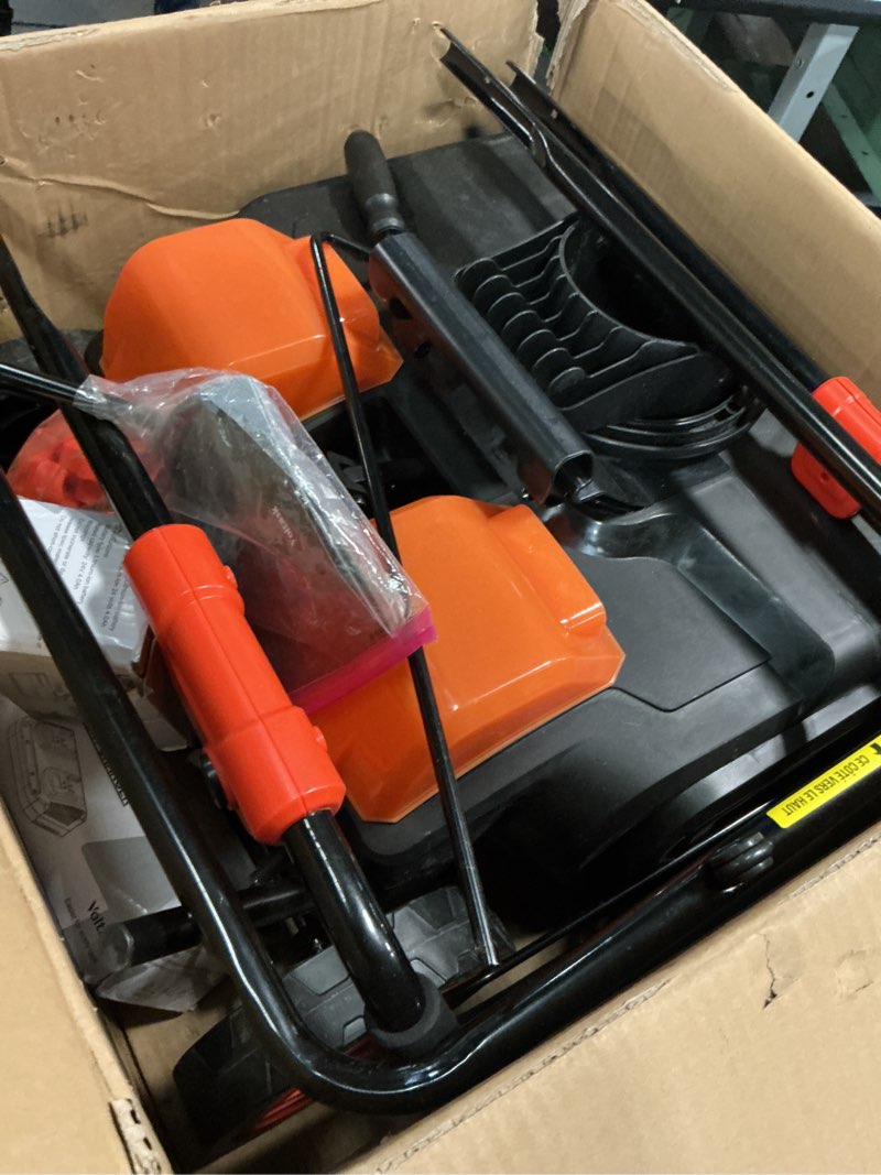 Condition photo showing As Is for VOLTASK 48V Cordless Snow Shovel 20-inch Brushless Electric Snow Blower with Wheels, Battery Snow Blower with Directional Plate & LED Lights (2 * 24V Battery & Dual Quick Charger Included)