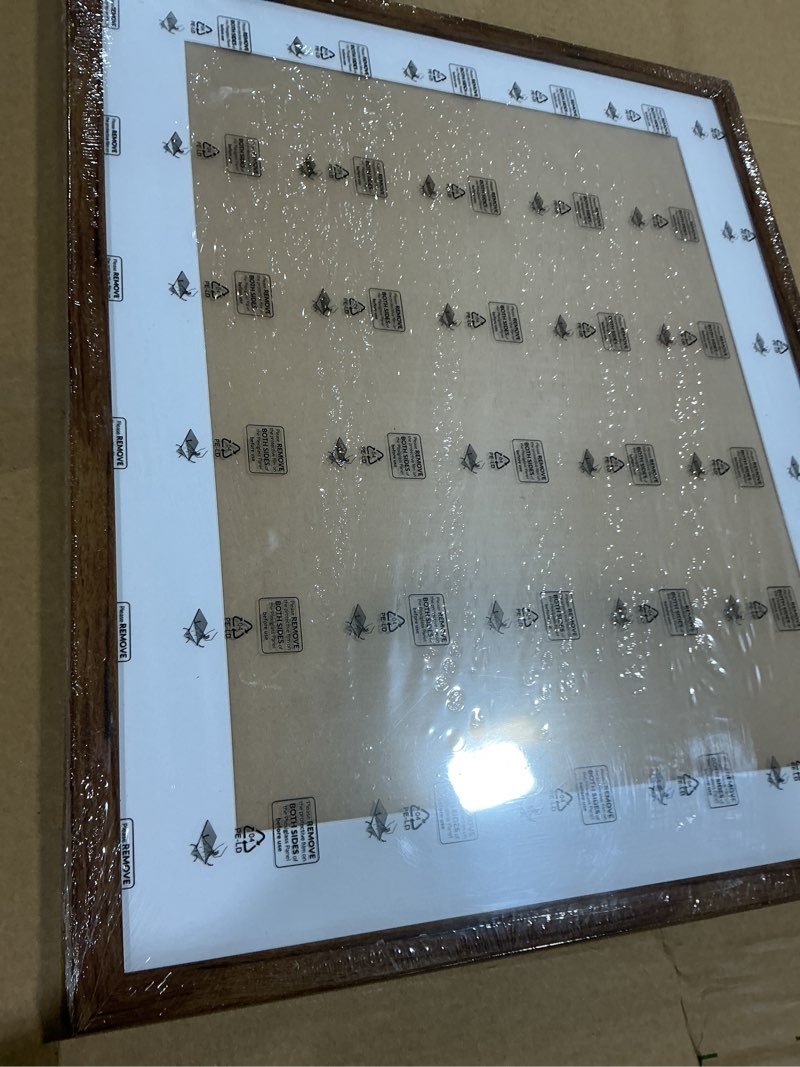 Condition photo showing Good Condition for Rustic Walnut 20x24 Frame - Single Frame, 20 x 24 Poster Frame with Mat for 16x20, Picture Frames for Artwork, Puzzles, Photos and Movie Posters, Perfect Christmas Frame 20" x 24" / 16" x 20" mat