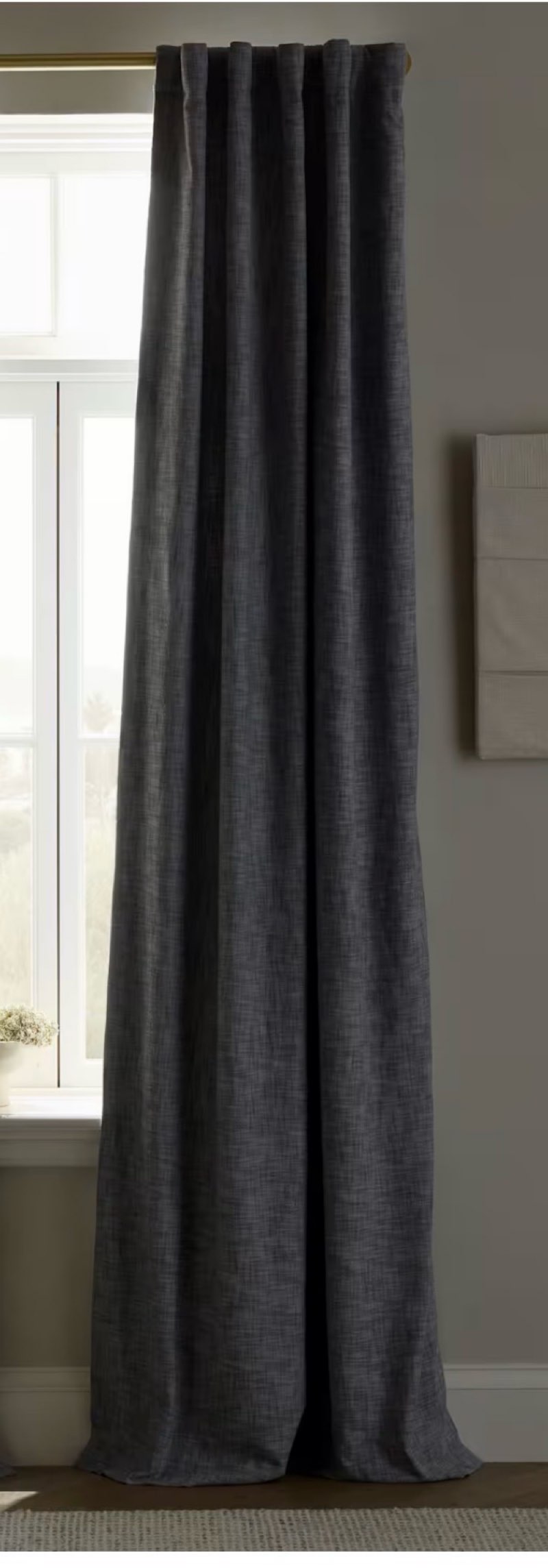Textured Cotton True Blackout Curtain 48”X108” (1 piece )
