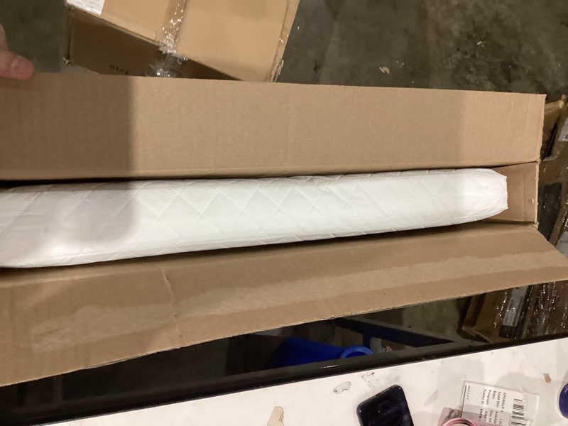 Condition photo showing Good Condition for Dream On Me Holly 3” Mini/Portable Crib Mattress, Greenguard Gold & JPMA Certified, Fits Portable & Mini Cribs, Lightweight Fiber Core, Waterproof Vinyl Cover (38"x24"x3")