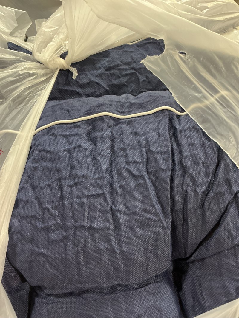 Condition photo showing Good Condition for wenqik 44 x 19 x 4 inch outdoor bench cushion set of 3 waterproof tufted 1 patio loveseat cushions and 2 square chair seat pad for outdoor furniture couch swing sofa wicker settee(navy blue) navy blue 44 x 19 x 4 inch