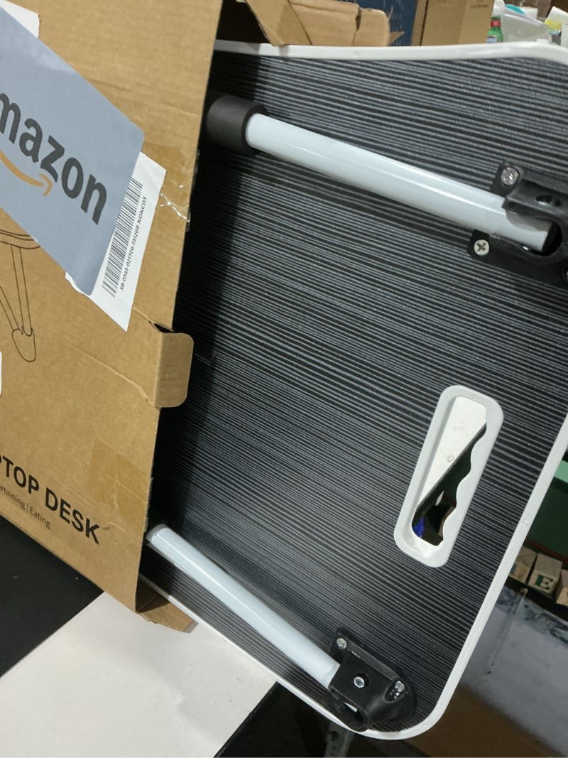 Condition photo showing Good Condition for Foldable Laptop Table, Portable Lap Desk Bed Table Tray, Laptop Stand with Cup Holder & Tablet Slot & Lifting Handle for Working Writing Drawing & Eating (Black)