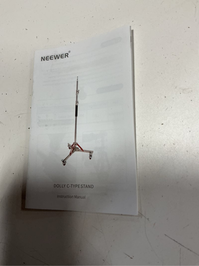 Condition photo showing Good Condition for neewer pro 100% stainless steel heavy duty c stand with boom arm, max height 10.5ft/320cm photography light stand with 4.2ft/128cm holding arm, 2 grip head for studio monolight, softbox, reflector st-c-cb