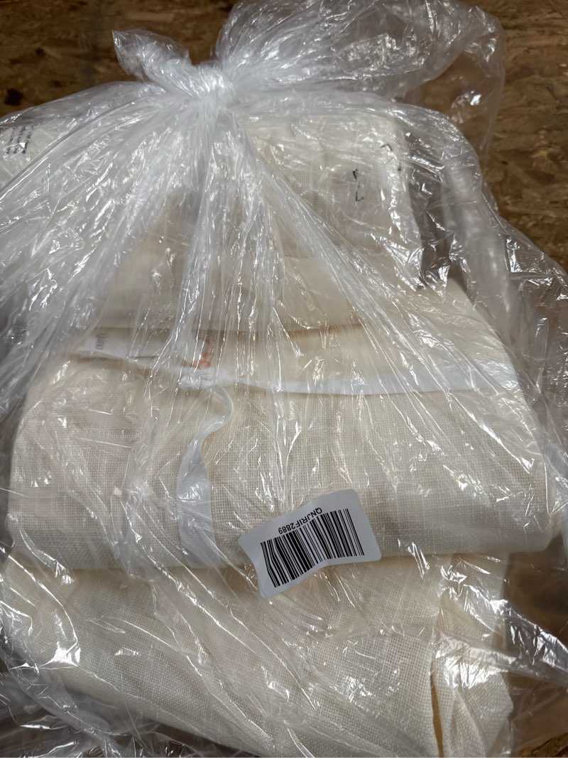 Condition photo showing Good Condition for cotton sheer curtain set (set of 2), 48x108, ivory
