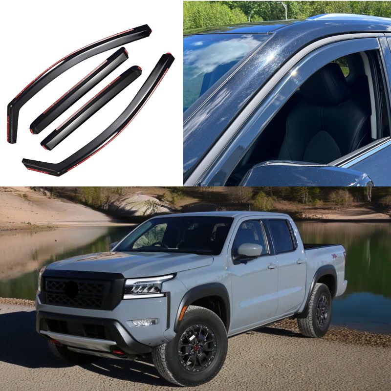 in-Channel Window Visors Rain Guards FIT Nissan Frontier 2022-2025 Crew Cab (2022-2025) – 4-Piece in