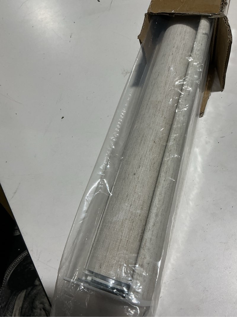 Condition photo showing Good Condition for persilux light filtering roller shades for window blinds,cordless,linen fabric,thermal insulated fabric uv protection shades for home,office,bedroom,door,light filtering-cream,28" w x 72" h 28"w x 72"h light filtering-cream