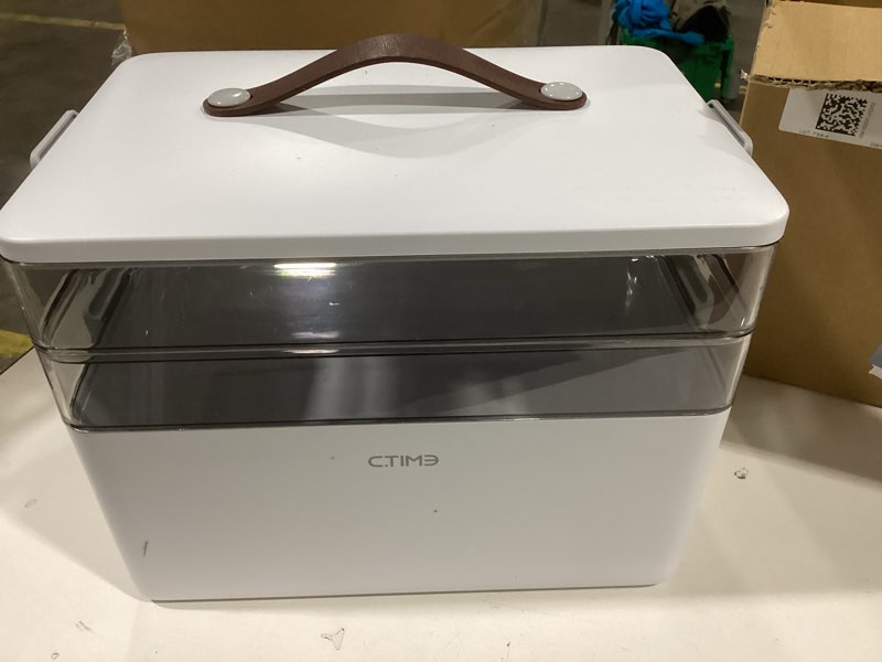 Condition photo showing Good Condition for CTIME 3-Tier Medicine Organizer - Portable Medicine Cabinet with Leather Handle, Empty First Aid Kit for Home