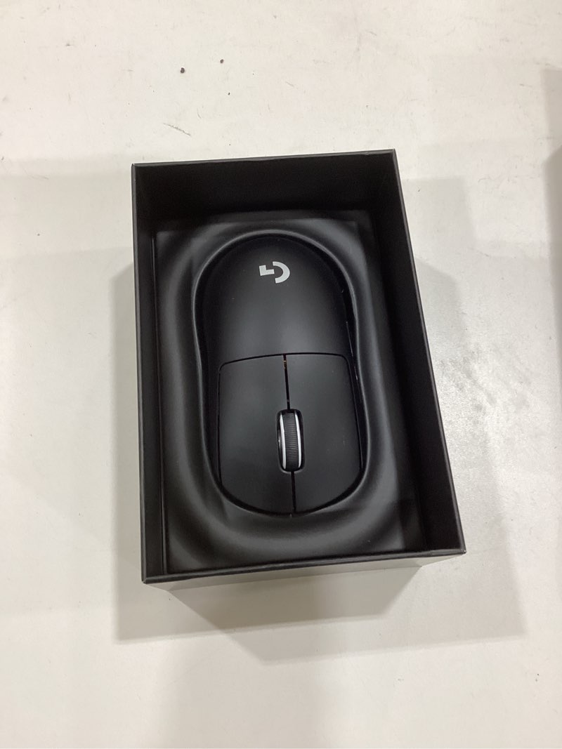 Condition photo showing As Is for logitech g pro x superlight wireless gaming mouse, ultra-lightweight, hero 25k sensor, 25,600 dpi, 5 programmable buttons, long battery life, compatible with pc / mac - black black mouse