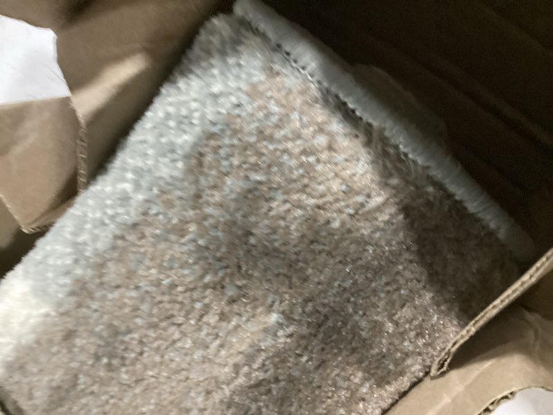 Condition photo showing As Is for superior mid-century modern geometric design area rug, with jute backing, perfect hardwood, tile, or carpet cover, ideal for bedroom, kitchen, living room, entryway, or office, 3' x 5', grey a grey 3' x 5' (rectangular)