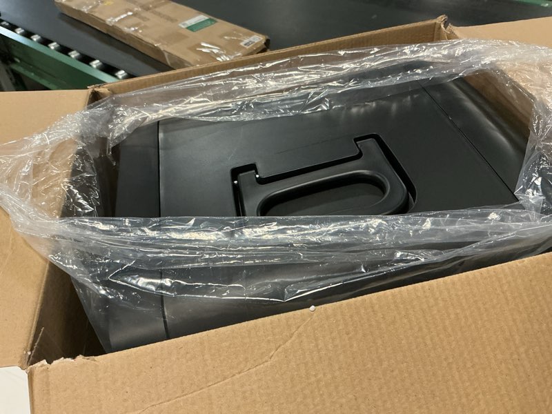 Condition photo showing As Is for frigidaire 0.35 cu ft 15 can retro portable mini refrigerator black with stainless door: thermoelectric, 3 shelves, etl listed