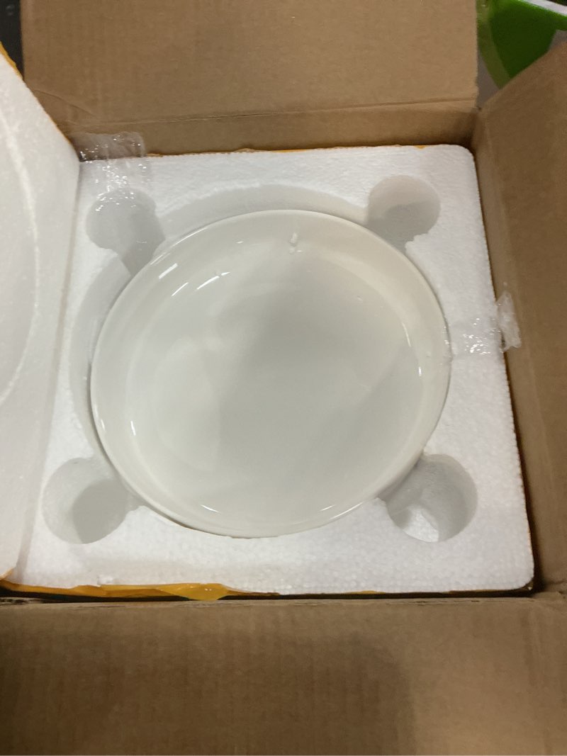 Condition photo showing Good Condition for 4 pack large ceramic pasta bowls, salad bowls, deep plates, for serving soup, pasta, noodle, compact stack bowl set, microwave and dishwasher safe, 8 inch, white
