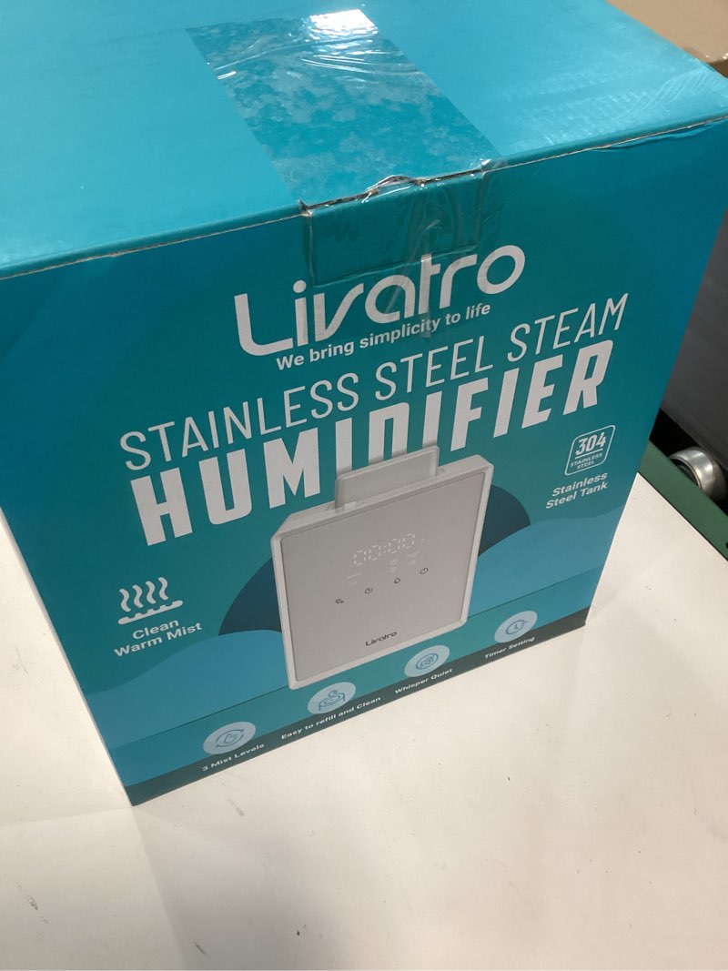 Condition photo showing New/Like New for Stainless Steel Humidifier, 3L Warm Mist Humidifier, Easy Clean with Warm Steam Humidifier, Healthy Air Mist Humidifiers for Bedroom Living Room, with Sleep Mode and Auto-off Setting 3LWhite