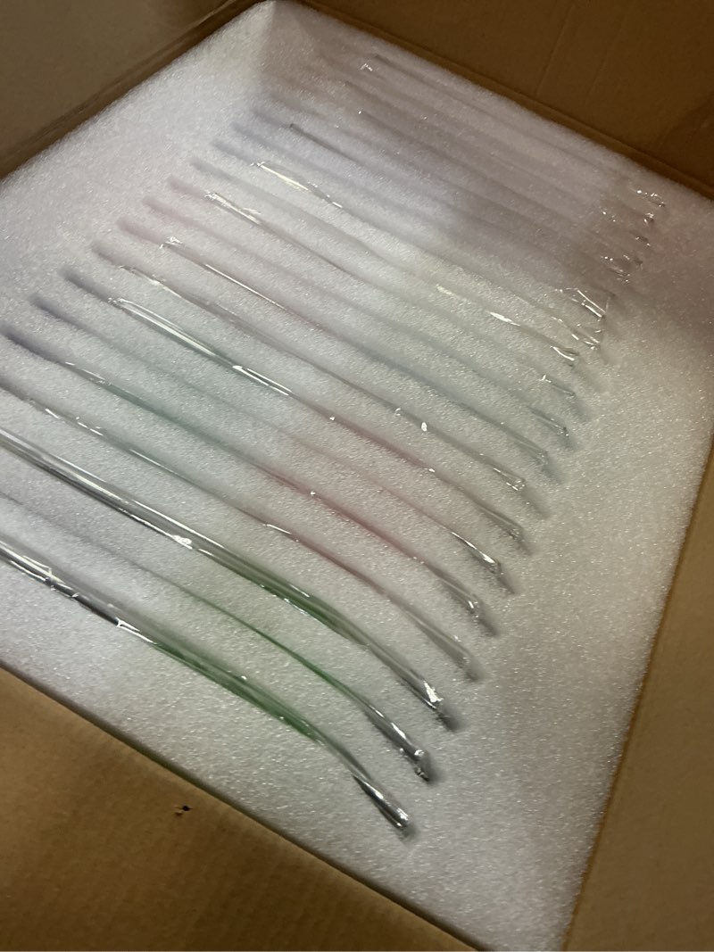 Condition photo showing New/Like New for 20 Pack Glass Cups with Acrylic Lids and Glass Straws 16oz Iced Coffee Cups Clear Glass Tumbler Can Shaped Drinking Glasses, Cute Glass Smoothie Cups for Tea Beer Soda Whiskey Gift