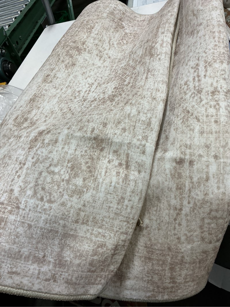 Condition photo showing Good Condition for hallway runner rug non slip - washable 2.6x8 kitchen rugs for living room, low-pile soft bedroom rug indoor floor stain resistant carpets for entryway, laundry, bathroom beige brown