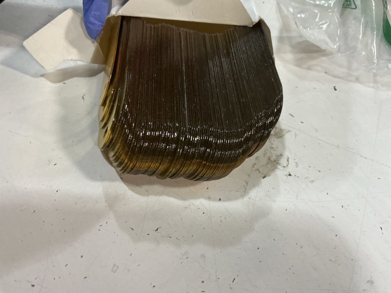 Condition photo showing Good Condition for novabright 100 pcs valentine's day mirror gold place cards, 1.6 x 3.9 inches gold acrylic ornament blanks, diy personalized gift blank ornament tag for wedding, birthday party