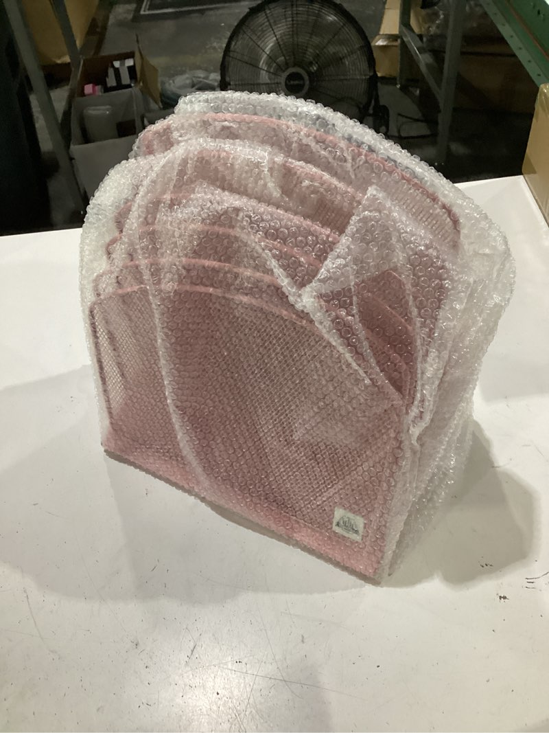 Condition photo showing New/Like New for delifox inclined desk file organizer,vertical file folder holder stand metal rack file sorter for office classroom desktop organization (1, pink, 5) pink 1pack