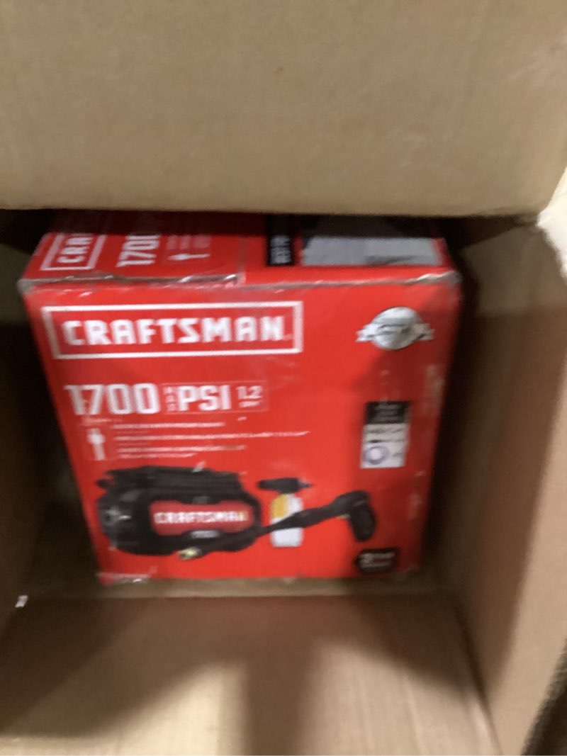 Condition photo showing Good Condition for craftsman electric pressure washer, cold water, lightweight corded power washer for cars, driveways, patio and garage, powerful 1700-psi, 1.2-gpm, compact, easy to use (cmepw1700)