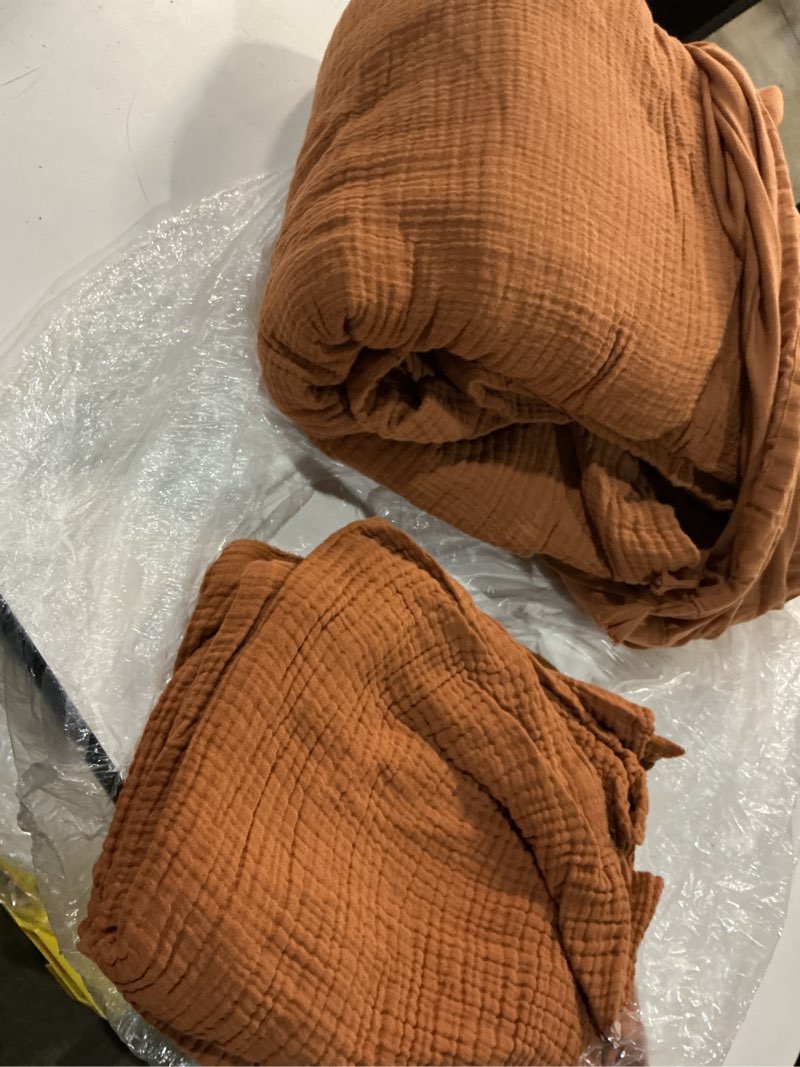Condition photo showing Good Condition for organic airy gauze duvet cover set, full/queen, terracotta