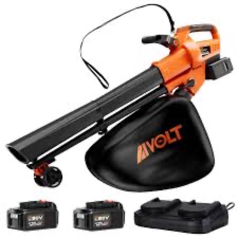 AIVOLT 40V Cordless Leaf Blower Vacuum Mulcher, with 40L Collection Bag, 2x4.0Ah Batteries & Charger