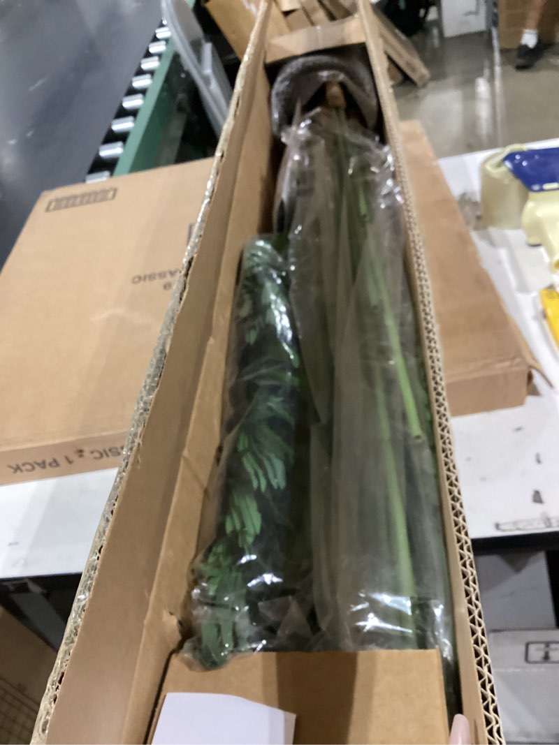 Condition photo showing Good Condition for artificial palm tree 6ft tall fake palm tree indoor decor with 18 leaves and real bark design faux tropical areca palm silk floor plant in pot for home office living room bedroom decor 1pcs 1 6ft